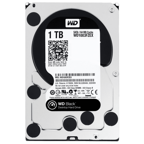 WD Black 1TB Performance Desktop Hard Drive 3.5 inch, SATA 6, 7200 RPM, 64MB Cache